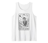 El Amante de los Gatos Tarot Esqueleto Luna Estrellas Camiseta sin Mangas