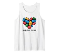 El Amor a la Primera Escalada en Roca sostiene el corazón Camiseta sin Mangas