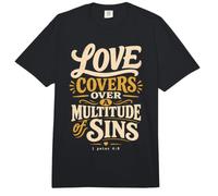 El Amor Cubre pecados Pedro 4 8 versículo bíblico Comfort Colors Adult Heavyweight T-Shirt
