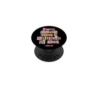 El Amor Cubre pecados Pedro 4 8 versículo bíblico PopSockets PopGrip Adhesivo