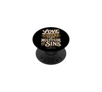 El Amor Cubre pecados Pedro 4 8 versículo bíblico PopSockets PopGrip Adhesivo