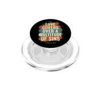 El Amor Cubre pecados Pedro 4 8 versículo bíblico PopSockets PopGrip para MagSafe