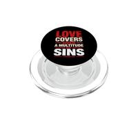 El Amor Cubre pecados Pedro 4 8 versículo bíblico PopSockets PopGrip para MagSafe