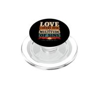 El Amor Cubre pecados Pedro 4 8 versículo bíblico PopSockets PopGrip para MagSafe
