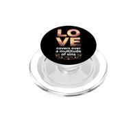 El Amor Cubre pecados Pedro 4 8 versículo bíblico PopSockets PopGrip para MagSafe