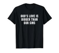 El Amor de Dios es más Grande Que Nuestros pecados Camiseta gráfica económica, Hombre, Negro, S
