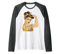 El Amor de la Madre Autista apoya la Esperanza e inspira a los jóvenes autistas Camiseta Manga Raglan