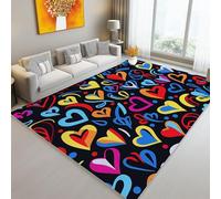 El Amor Entrelazado con el Romance Alfombras para Sala de Estar 50 x 80 cm, Alfombra Antideslizante Lavable de Pelo Corto, Suave y Duradera para Sala Dormitorio y Oficina Multicolor