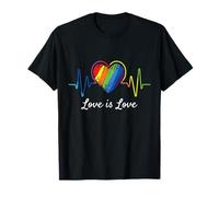 El Amor es Amor Latido del corazón Arco Iris LGBT Orgullo Gay Camiseta