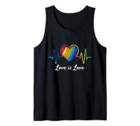 El Amor es Amor Latido del corazón Arco Iris LGBT Orgullo Gay Camiseta sin Mangas