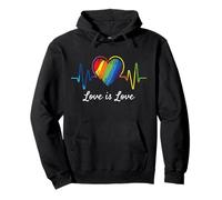 El Amor es Amor Latido del corazón Arco Iris LGBT Orgullo Gay Sudadera con Capucha
