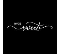 El amor es dulce, caligrafía moderna con letras de pincel. Calcomanías de pared de PVC 32.4x162.9cm Decoración de tiendas Blanco