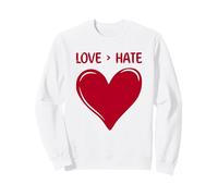 El Amor es más Grande Que el Odio Corazón Bonito Dulce Sudadera