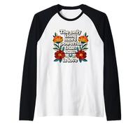El Amor es más poderoso diseño Floral Retro Camiseta Manga Raglan