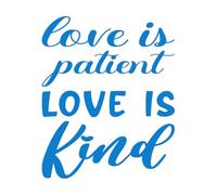 El amor es paciente, una carta amable y con cita Pegatinas de pared 49.2x60.2cm Removible sin dejar pegamento Azul