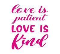 El amor es paciente, una carta amable y con cita Pegatinas de pared 65.6x80.3cm Decoración artística Rosa roja