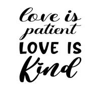 El amor es paciente, una carta amable y con cita Pegatinas de pared 65.6x80.3cm No se cae Negro