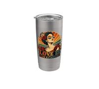 El amor es para todos, orgullo, igualdad y orgullo LGBTQ, diseño de arcoíris Vaso térmico de acero inoxidable de doble pared