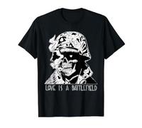 El Amor es un Soldado del Campo de Batalla Blackwork Camiseta gráfica económica, Hombre, Negro, XL
