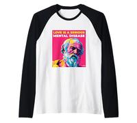 El Amor es una Enfermedad Mental Palabras de sabiduría de Platón Estilo de Arte Pop Camiseta Manga Raglan