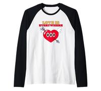 El Amor está en Todas Partes (gráfico de corazón Divertido) Camiseta Manga Raglan