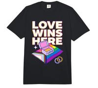 El Amor GANA aquí Orgullo LGBTQ La Igualdad es Todo Conquista Comfort Colors Adult Heavyweight T-Shirt