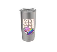 El amor gana aquí Orgullo LGBTQ La igualdad es todo conquista Vaso térmico de acero inoxidable de doble pared