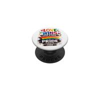 El Amor GANA el Mes del Orgullo Junio Rainbow LGBTQ Ally PopSockets PopGrip Adhesivo