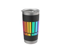 El amor gana el mes del orgullo LGBT con la bandera arcoíris Vaso térmico de acero inoxidable de doble pared