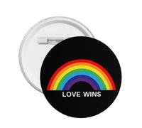 El amor gana el mes del orgullo LGBTQ, pines, broches redondos, botones, insignias, pegatinas, letreros, pin de metal