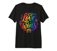 El Amor GANA el Orgullo Gay LGBTQ Igualdad Aliado Rainbow Camiseta Premium