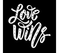 El amor gana frase de letras dibujadas a mano Calcomanías de pared de PVC 67.2x70.6cm Removible sin dejar pegamento Blanco