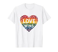 El Amor GANA la celebración LGBTQ del Orgullo del corazón del Arco Iris Camiseta, Hombre, Blanco, XL