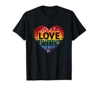 El Amor GANA la celebración LGBTQ del Orgullo del corazón del Arco Iris Camiseta, Hombre, Negro, 5XL