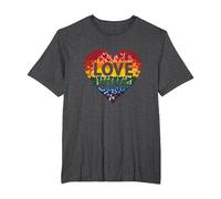 El Amor GANA la celebración LGBTQ del Orgullo del corazón del Arco Iris Camiseta, Hombre Tallas Grandes, Jaspeado Oscuro, 5X Alto