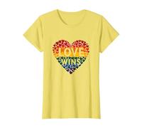 El Amor GANA la celebración LGBTQ del Orgullo del corazón del Arco Iris Camiseta, Mujer, Limón, XXL