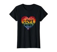 El Amor GANA la celebración LGBTQ del Orgullo del corazón del Arco Iris Camiseta, Mujer, Negro, XL