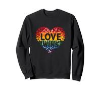 El Amor GANA la celebración LGBTQ del Orgullo del corazón del Arco Iris Sudadera, Unisex para Adultos, Negro, XL