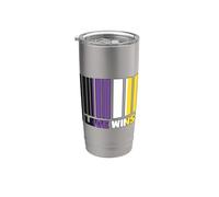El amor gana no binario Vaso térmico de acero inoxidable de doble pared