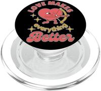 El Amor Hace Que Todo Sea Mejor Corazón Cupido San Valentín PopSockets PopGrip para MagSafe
