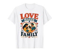 El Amor Hace Que una Familia Padres Niños Adopción Conciencia Corazón Camiseta