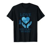 El Amor no Necesita Palabras Conciencia sobre el Autismo Corazón Azul Camiseta