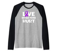 El amor nunca debe herir el abuso narcisista Violencia doméstica Camiseta Manga Raglan