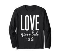 El Amor Nunca Falla 1 Corintios 13:8 Verso bíblico Escritura Cristiana Manga Larga