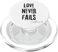 El Amor Nunca Falla 1 Corintios 13:8 Verso de la Biblia Fe PopSockets PopGrip para MagSafe