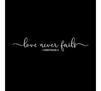 El amor nunca falla Biblia 1 Corintios 13 Matrimonio Recién casados o parejas Pegatinas de pared de papel adhesivo 22.5x125.7cm Decoración de tiendas Blanco