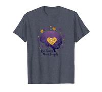 El Amor Nunca Olvida Cerebro Corazón Conciencia de Alzheimer Camiseta, Hombre, Azul Jaspeado, 3XL