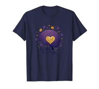 El Amor Nunca Olvida Cerebro Corazón Conciencia de Alzheimer Camiseta, Hombre, Azul Marino, S
