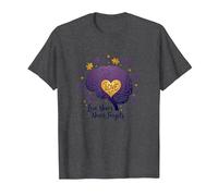 El Amor Nunca Olvida Cerebro Corazón Conciencia de Alzheimer Camiseta, Hombre, Jaspeado Oscuro, XXL