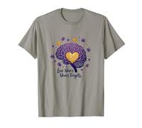 El Amor Nunca Olvida Cerebro Corazón Conciencia de Alzheimer Camiseta, Hombre, Pizarra, S